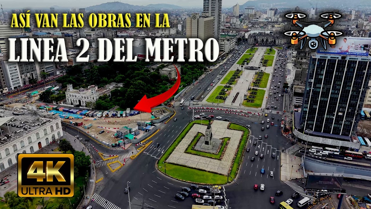 Avance de Obras Estación Central Línea 2  (E-13) Metro | Paseo Colón Lima 🚧 | Drone 4K 15/02/2026