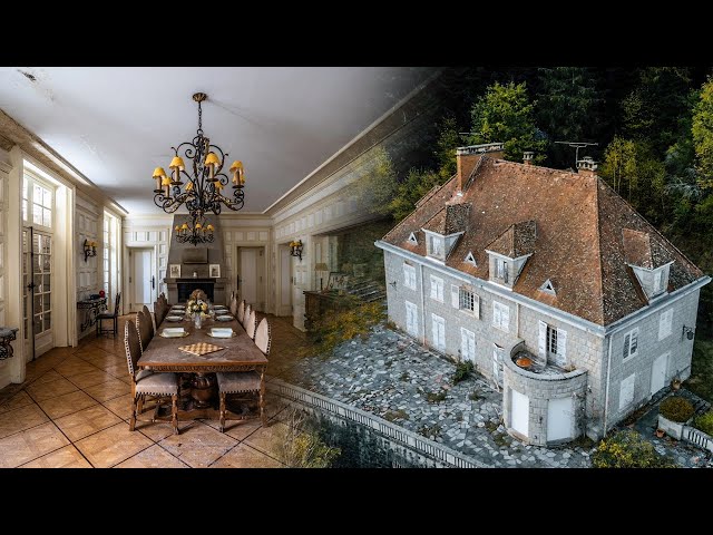 Abandoned Hill-Top Millionaire's Mansion in France - A Failed Dream! class=