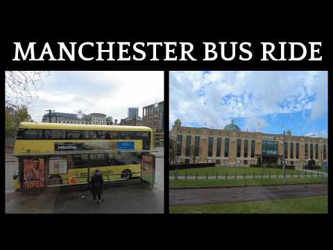 Manchester Bus Ride to Trafford Centre 🇬🇧 Top Deck Front Seat Views