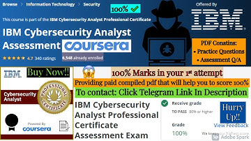 IBM Cybersecurity Analyst Assessment Professional Certificate Exam Solutions - Coursera