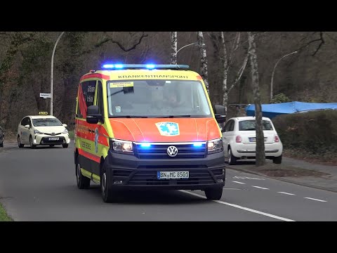 Erstmalig: Neuer N-KTW 1 Medicare Krankentransporte GmbH Bonn mit Dauerhorn