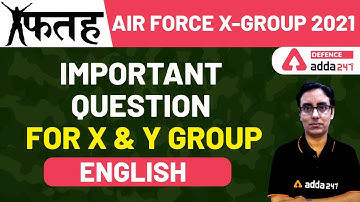 फतह AIRFORCE Y Group (RAGA) 2021 | English | Important Question For X & Y Group