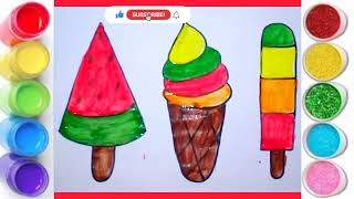 Tasty Ice Cream Drawing, Painting & Coloring For Kids and Toddlers@Shapeoholic1