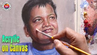 Portrait of a Child | Acrylic Portrait Painting on Canvas by Debojyoti Boruah