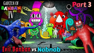 Pertarungan Evil Banban vs Nabnab di garten of banban 4 - school monster escape 4 Indonesia gameplay screenshot 5