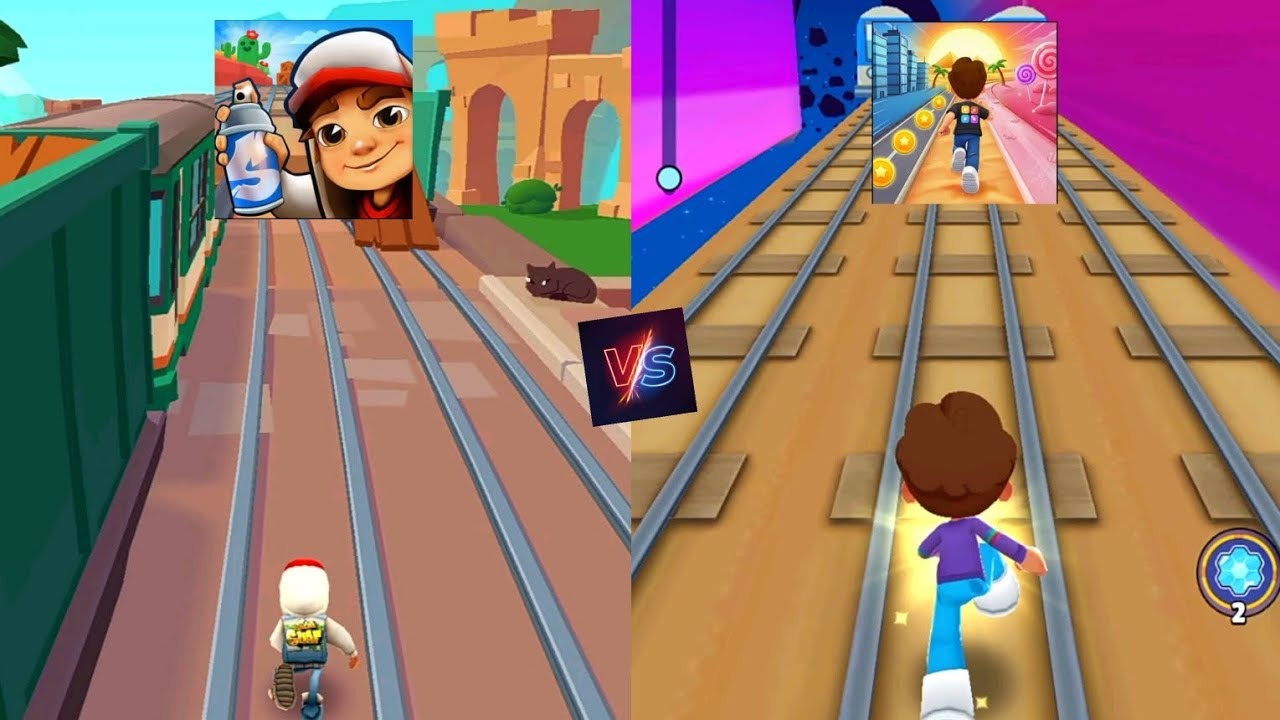 Sabway surfers 🆚 kooply run  campration 🔝 two games in one frame 🖼️