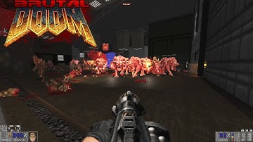 Brutal Doom [Exp v21.13.1, PBR, Parallax] - Phobos: The Doomed Moon - E1M4 Command Control | 4K/60