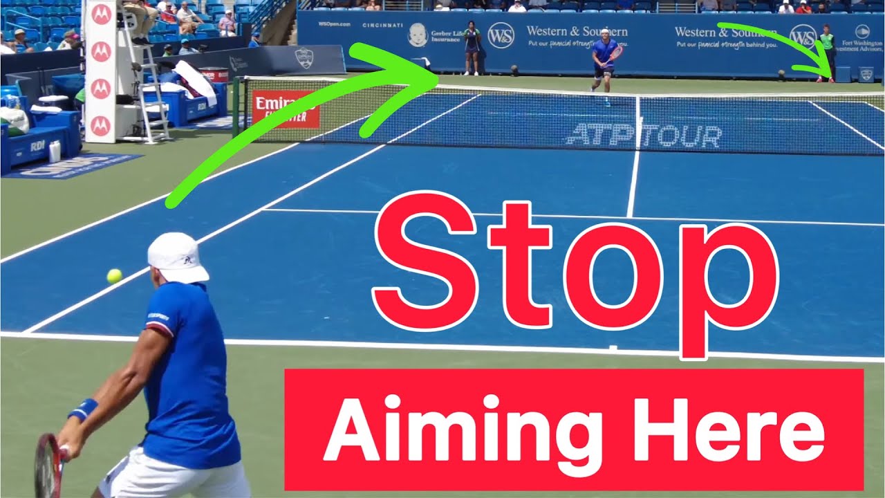 Stop Aiming HERE In Singles (losing tennis targets) YouTube
