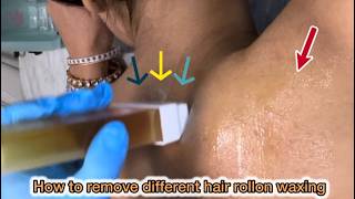 ASMR How to remove different hair roll on waxing depilatory? @shreembeautylandsalon