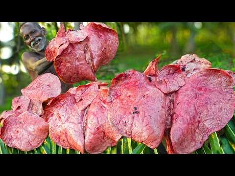 BUFFALO LUNGS RECIPE | Traditional Village Style Lungs Barbeque Grill | Village Grandpa Special Food