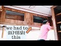 VINTAGE CAMPER DEMO DAY 1// tearing down walls & the bunk!