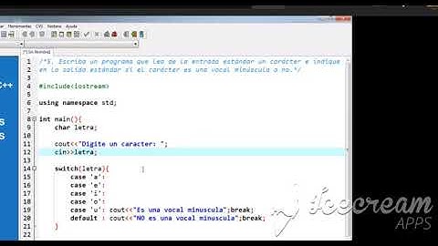 Switch case C++     ejemplo de vocales