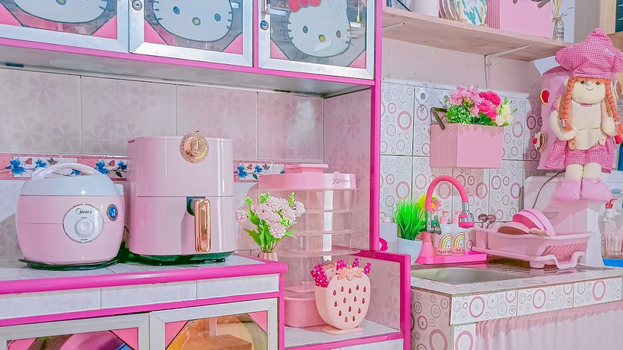 Dapur minimalis modern terbaru, dapur pink, rumah pinky, dekorasi rumah, dekorasi dapur
