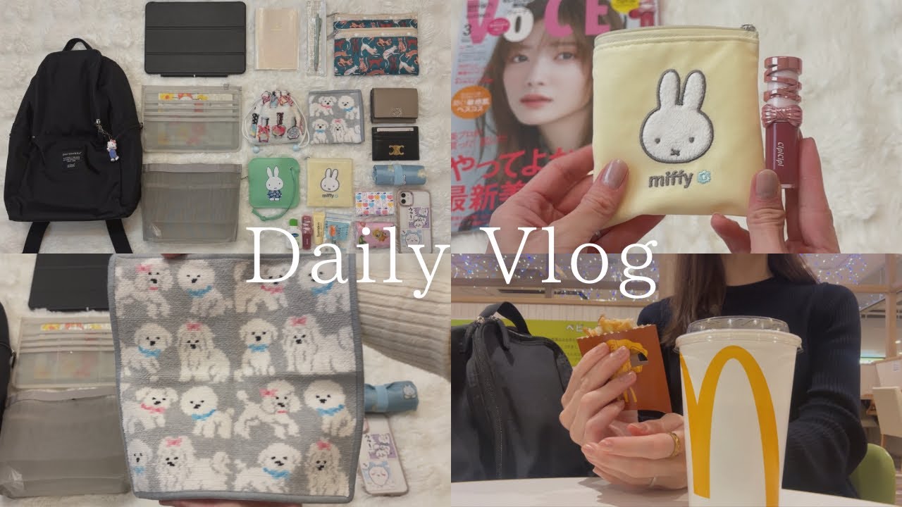 【vlog】大満足な雑誌付録とリュックの中身|社会人の日常ブイログ|2年愛用ロエベ財布レビュー|無印良品グッズ|マリメッコメトロ|ミッフィーポーチ|フェイラーハンカチ|what's in my bag