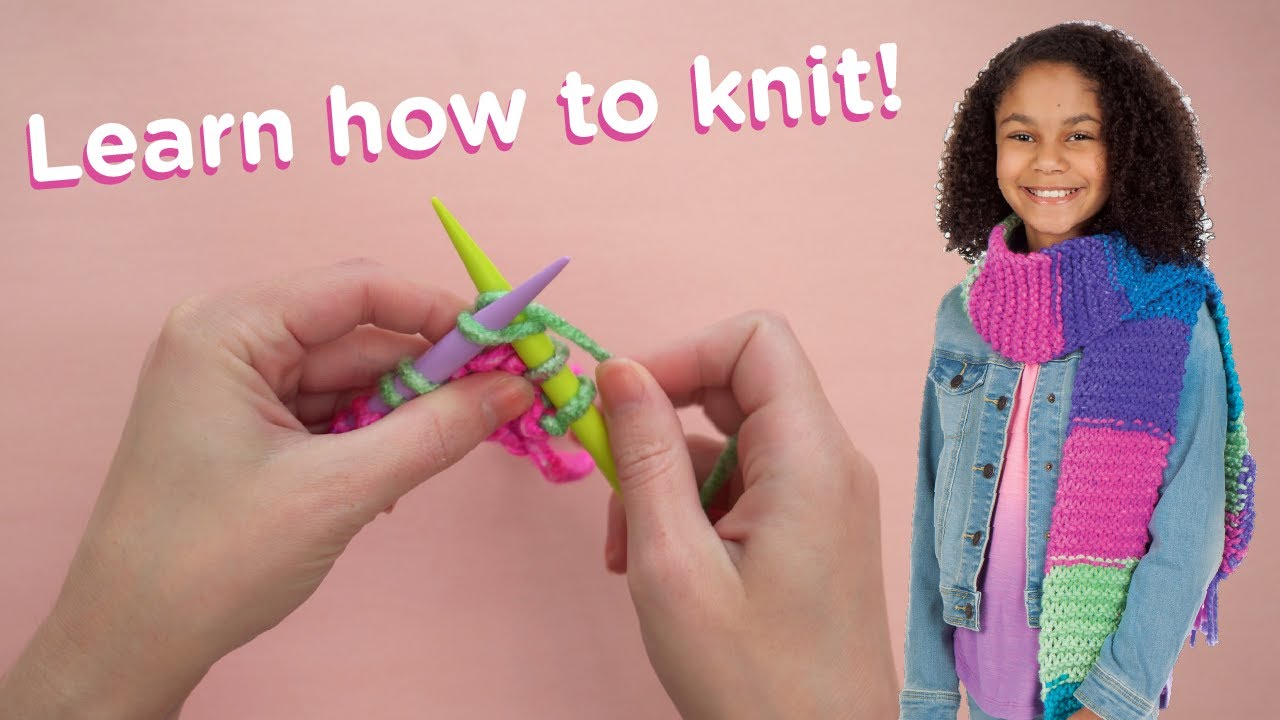 Faber-Castell creativity for kids learn to knit pocket scarf - diy knitting  kit for beginners, kids craft kit