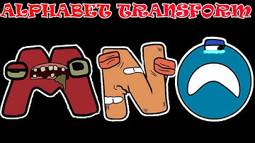 ALPHABET lore TRANSFORM but M is became a zombie, N is battered, O is crying