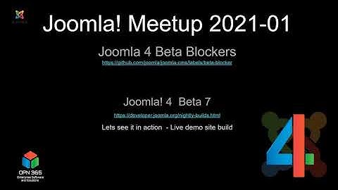 Joomla! User Groups AU - 2021-01 : Joomla 4 Beta 6 - A quick installation demo & feature discussion