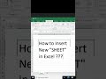 How to Insert New #SHEETS in #EXCEL Try this.(Shortcut no #1)