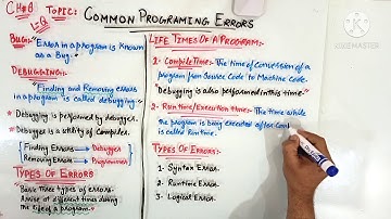 Common Programming Errors ch#8 2nd year