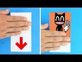 VERY EASY！PAPER MAGIC CARD TRICK with Cartoon Cat（Trevor Henderson）｜PAPER CRAFT DIY