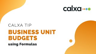 Business Unit Budgets Using Formulas