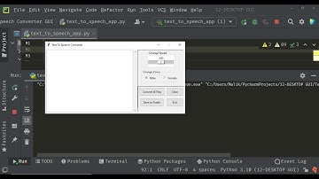 Text To Speech Convertor Project using tkinter and pyttsx3 / offline text to speech convertor