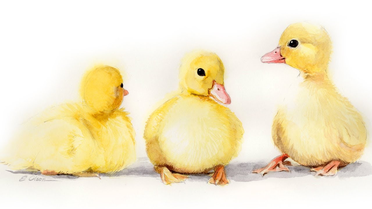 Watercolor Ducklings Painting Demonstration YouTube Watercolor Ducklings Painting Demonstration YouTube
