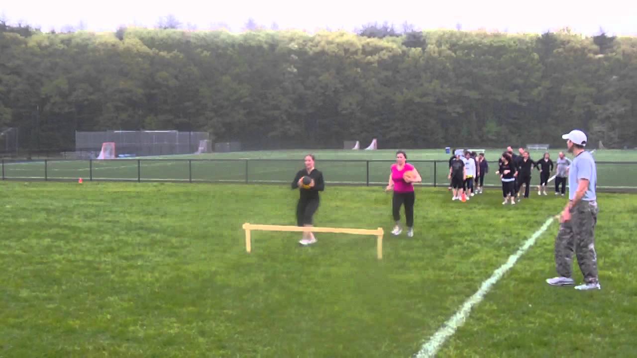Medicine Ball Relay Races with Hurdle Jumps in the rain! YouTube