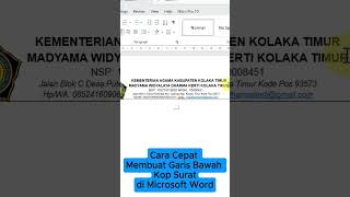 Cara Cepat Membuat Garis Bawah Kop Surat di Microsoft Office Word | Trik Word