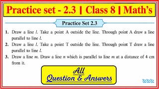 8th Class | Practice Set 2.3 | Chapter 2 Parallel lines and transversal | Math #std8 MH State Board