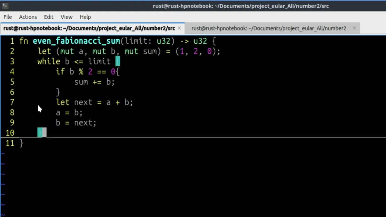 Project Euler Problem 2: Solving Fibonacci with Rust | Sum of Even Terms 🦀✨ 