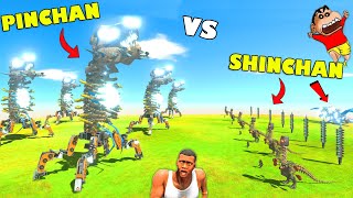 PINCHAN vs SHINCHAN & THOR HYDRA in ANIMAL REVOLT BATTLE SIMULATOR Dinosaur Game in hindi | AMAN-YT