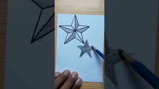 3d Drawing Star On Paper / How To Draw Easy Art For Beginners #shorts