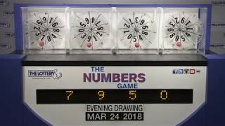 Evening Numbers Game Drawing: Saturday, March 24, 2018