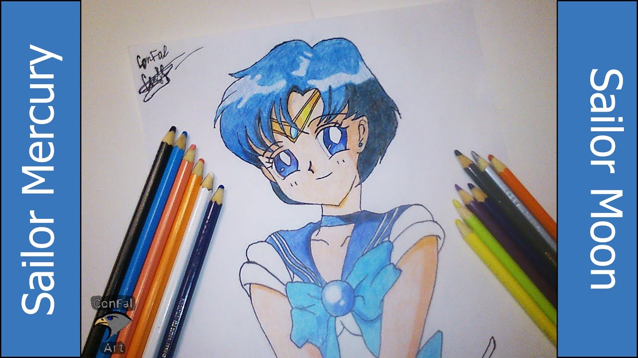 Рисунок Сейлор Меркурий - Сейлор Мун [ セーラーマーキュリー - 美少女戦士セーラームーン ] Sailor Mercury - Sailor Moon
