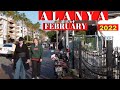 alanya street walking tour FEBRUARY 2022 ! winter in alanya ! antalya turkey holiday travel 4K VİDEO