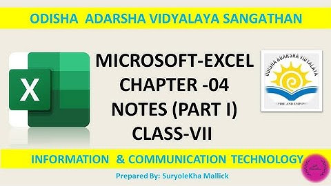 OAVS Class 7th ICT Chapter 4(Ms-Excel)Notes #Part 1