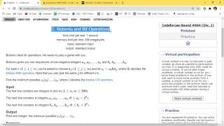 (Prob-C) Boboniu and Bit Operation | Codeforces Round 664