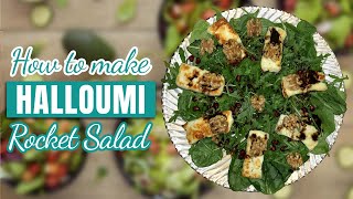 سلطة جرجير بالجبنه الحلومي - سلطات مختلفه و سهله  Halloumi rocket salad delicious and nutritious