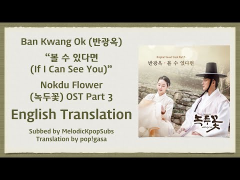 Ban Kwang Ok (반광옥) - 볼 수 있다면 (If I Can See You) (Nokdu Flower OST Part 3) [English Subs]