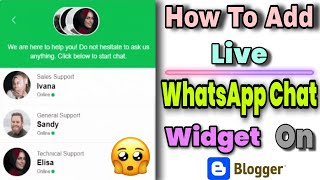 How to Add Awesome Live WhatsApp Chat widget on Blogger or in wordpress | WhatsApp chat live support screenshot 1