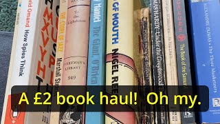A £2 book haul   Oh my.  Book tube.  Great value charity shop purchases.