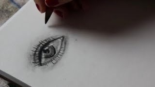 ASMR Charcoal Drawing of an Eye