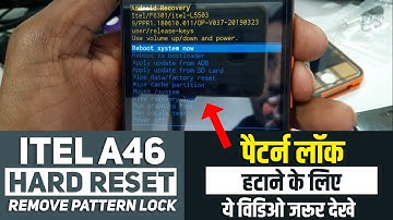 ITEL A46 HARD RESET | Remove Pattern Lock Only