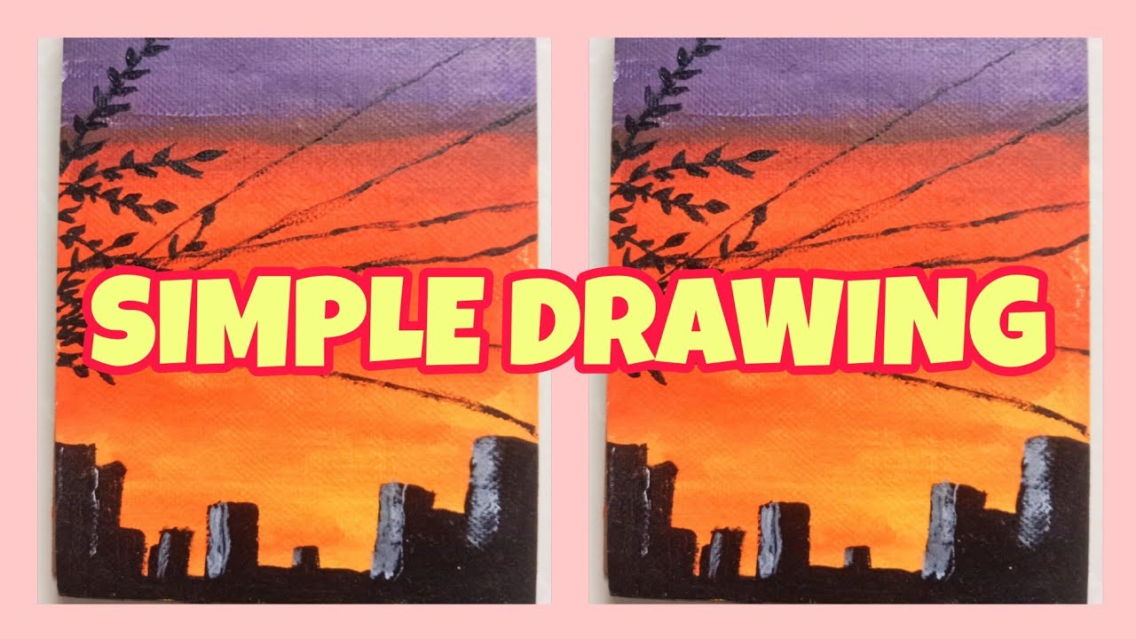 How to Paint a Sunset City Silhouette | Easy Acrylic Painting Tutorial | 