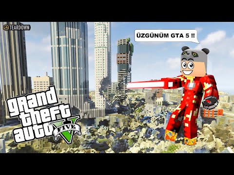 GTA 5 Şehrini Yok Ettim!! Demir Adam Mod - Panda ile Teardown