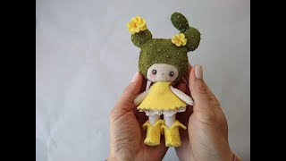 How we make a mini cactus doll. Cloth doll- Fabric doll. Cactus baby. Mini doll.