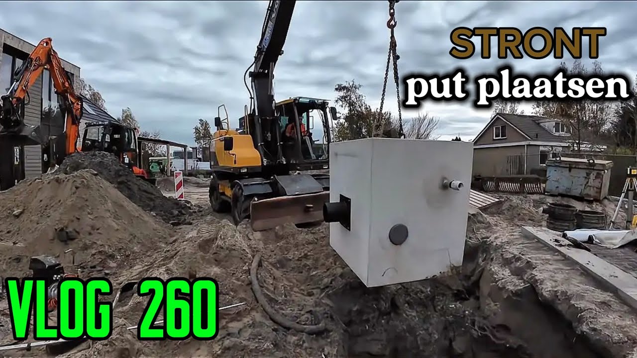 Vlog 260: Hoe wordt een Pompput voor het Riool Geplaatst? | 5000KG Put ...