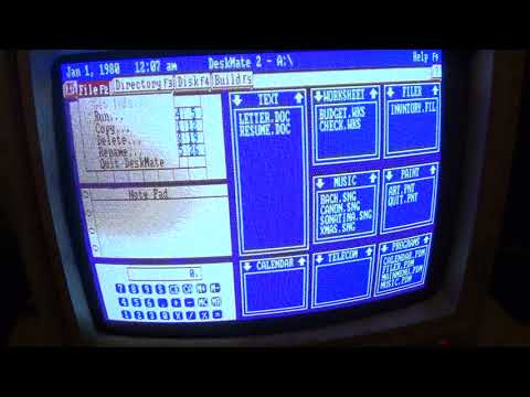 Tandy 1000HX Deskmate demo