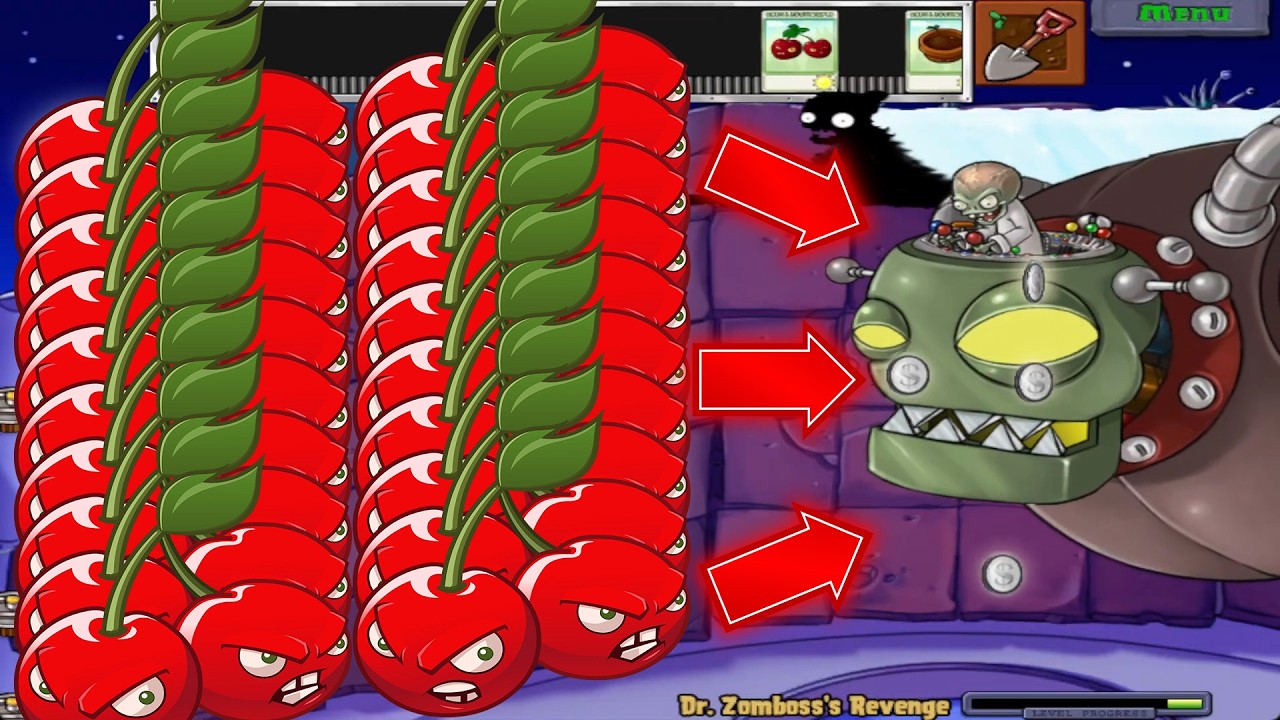 CHERRY BOMB VS DR ZOMBOOS 100% HACK PLANTS VS ZOMBIES